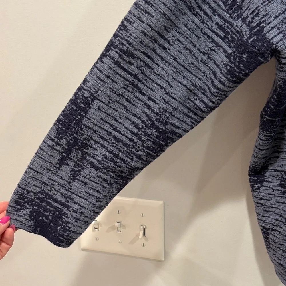 MarlaWynne Blue  Textured Crew Neck Sweater